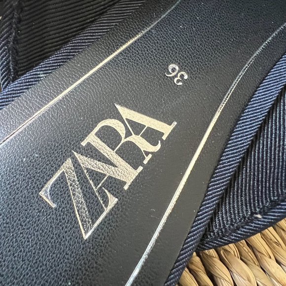 Zara Constellation Galaxy Rhinestone Blue Velvet Smoking Loafer Mules Shoes Flat - Picture 4 of 5